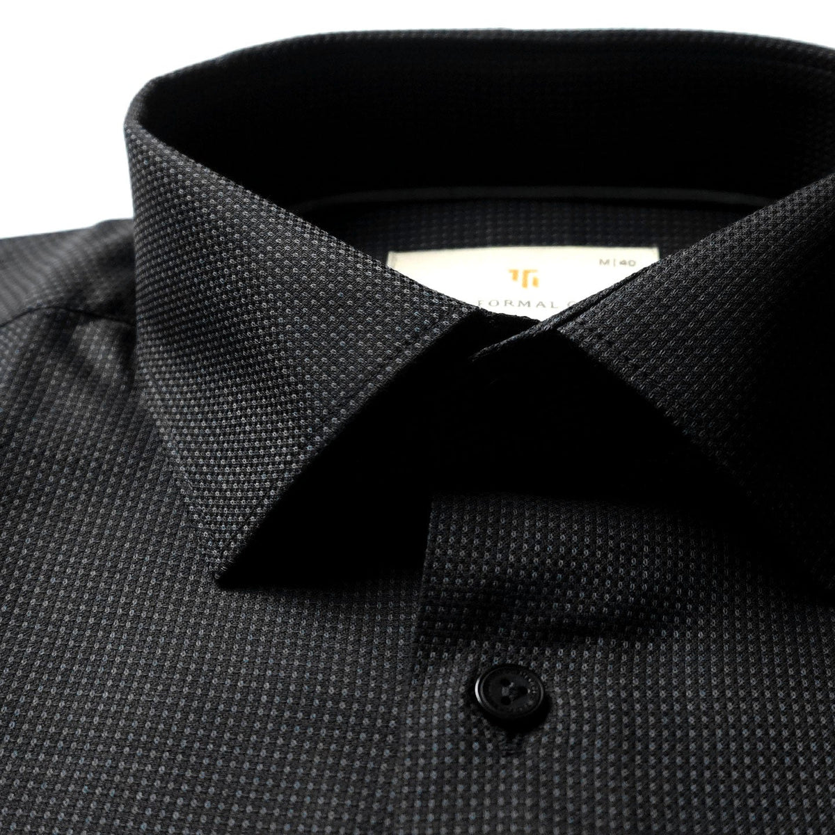 Regent Dobby Check Shirt in Charcoal