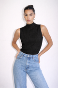 Soft High Neck Textured Top