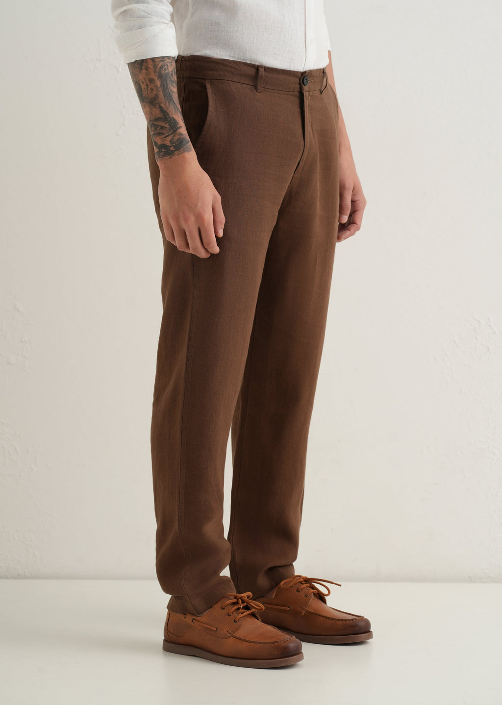 Chestnut Brown Linen Pant