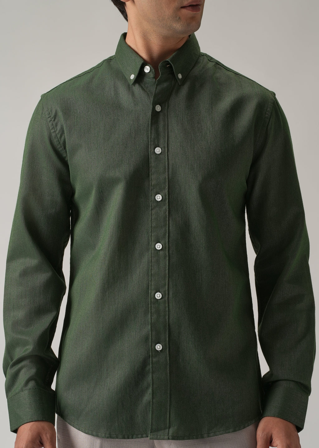 Cilantro Green Blended Linen shirt
