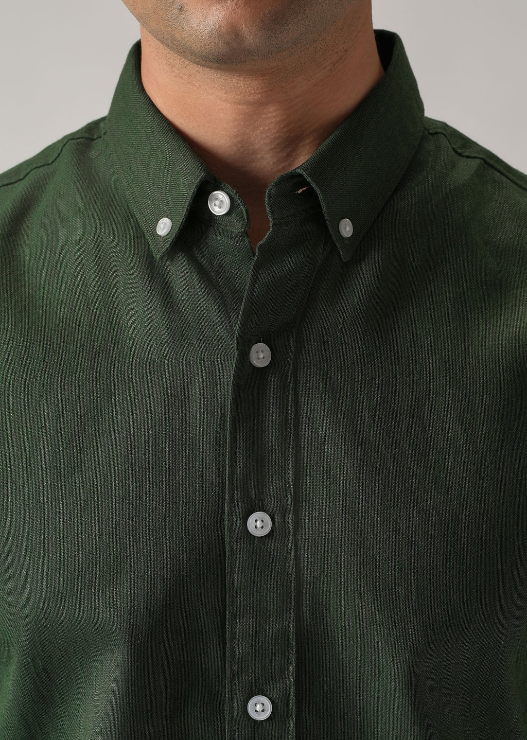 Cilantro Green Blended Linen shirt