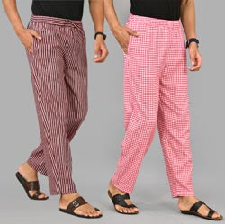Combo of 2 Cotton Men Handloom Pant Gray and Black-37410 STR1
