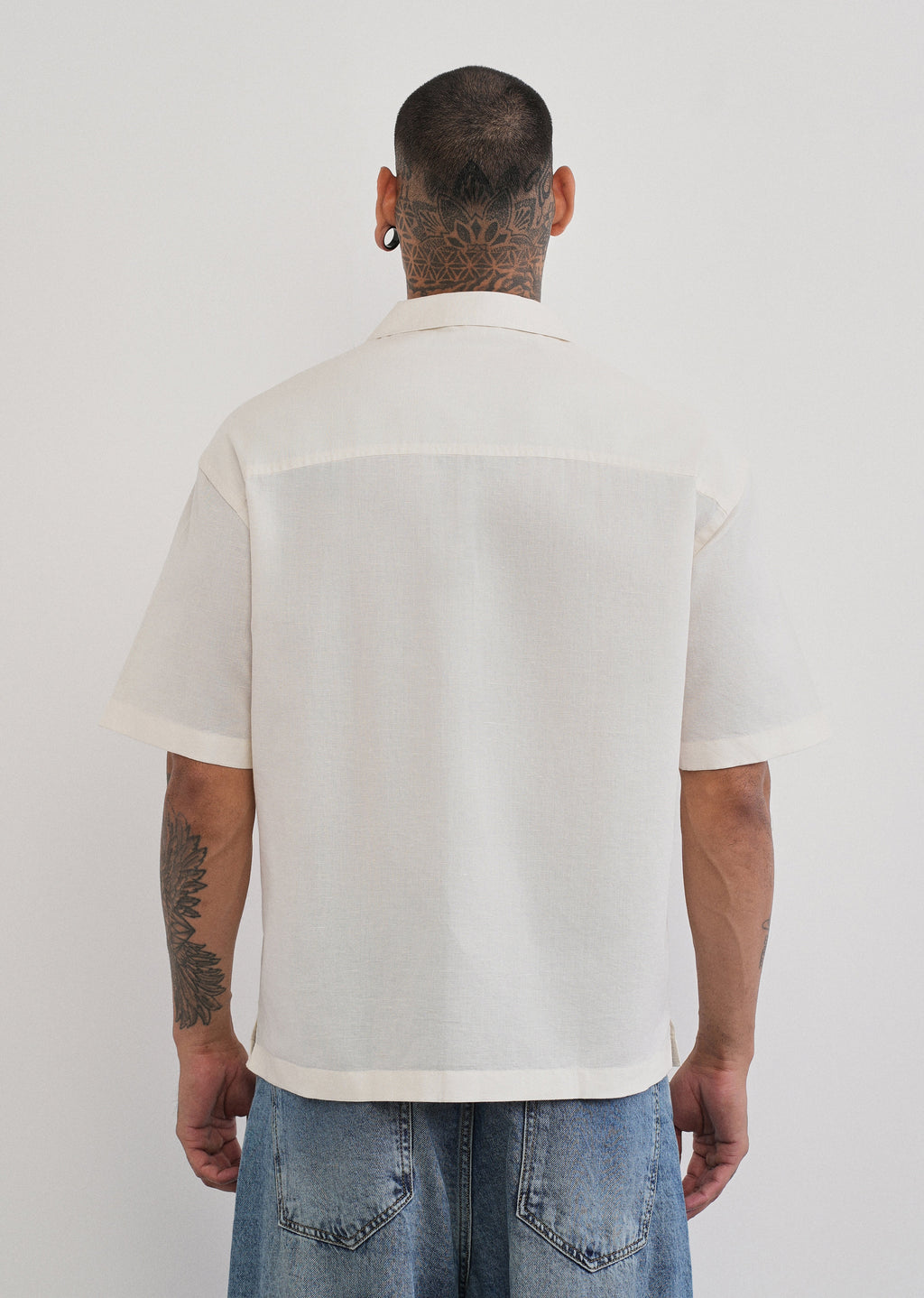 Ivory Double Pocket Cotton Linen Shirt