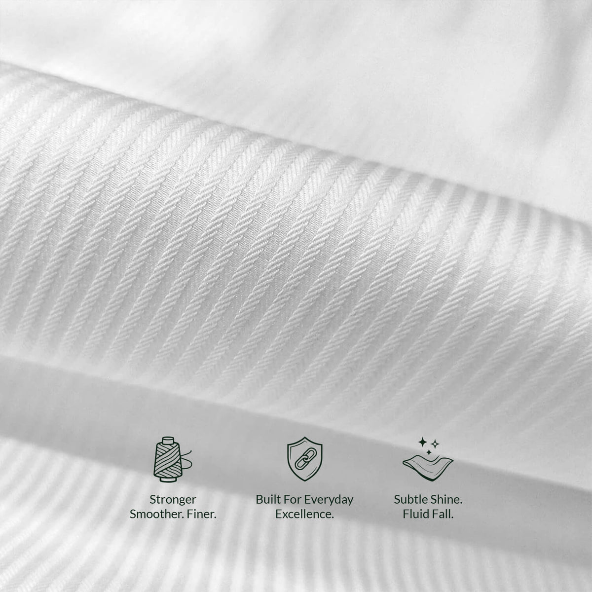 Crest Self Stripe 2 Ply Giza Shirt in Cloud White