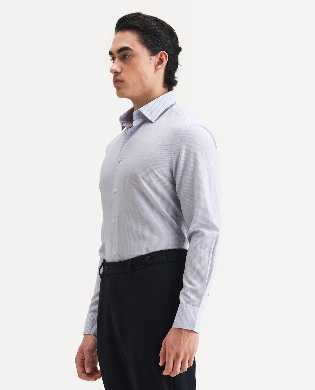 REGULAR FIT STRIPED PRINT SHIRT GUILD BUSINESS - DENTO - LIGHT BLUE morris.lane