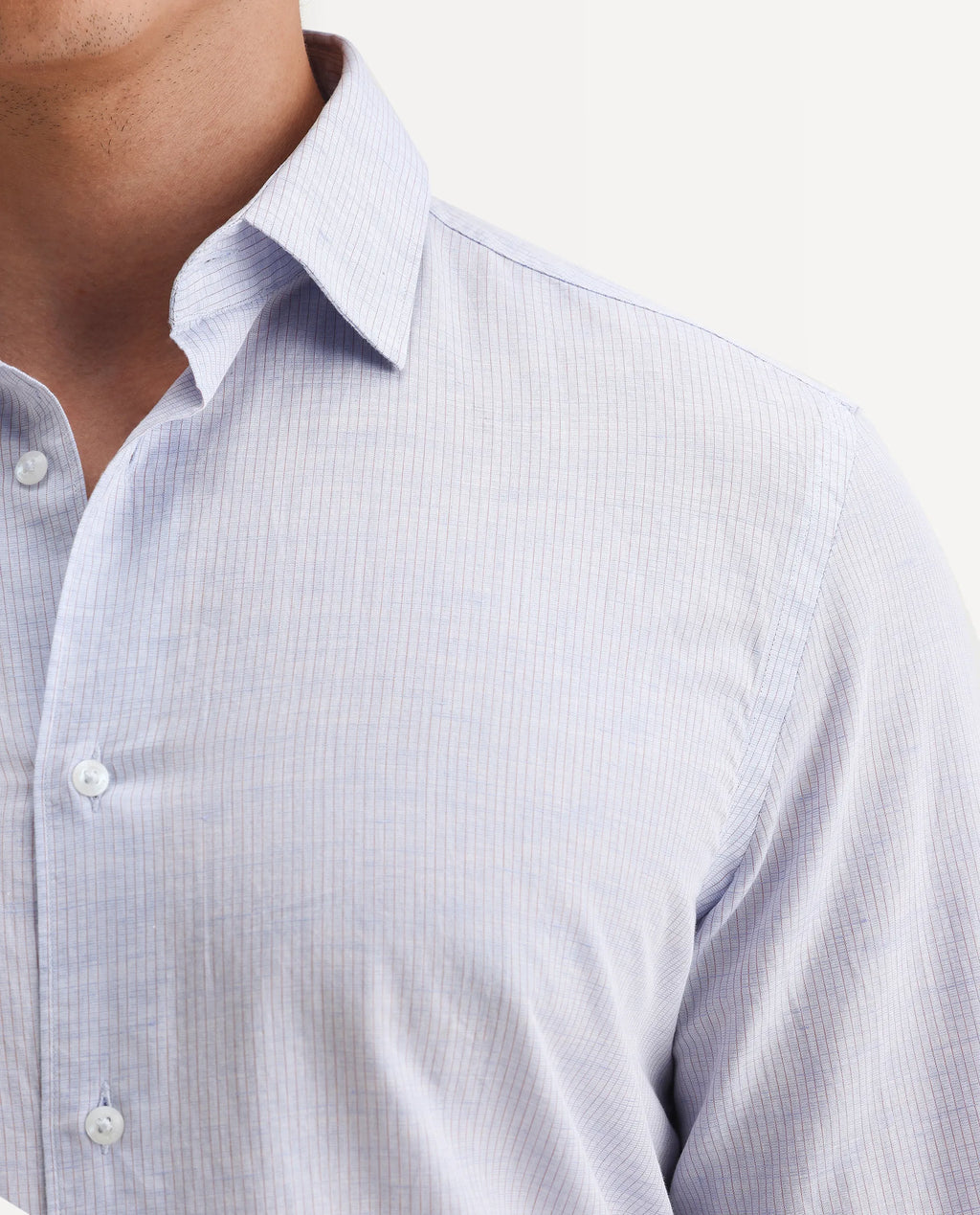 REGULAR FIT STRIPED PRINT SHIRT GUILD BUSINESS - DENTO - LIGHT BLUE morris.lane