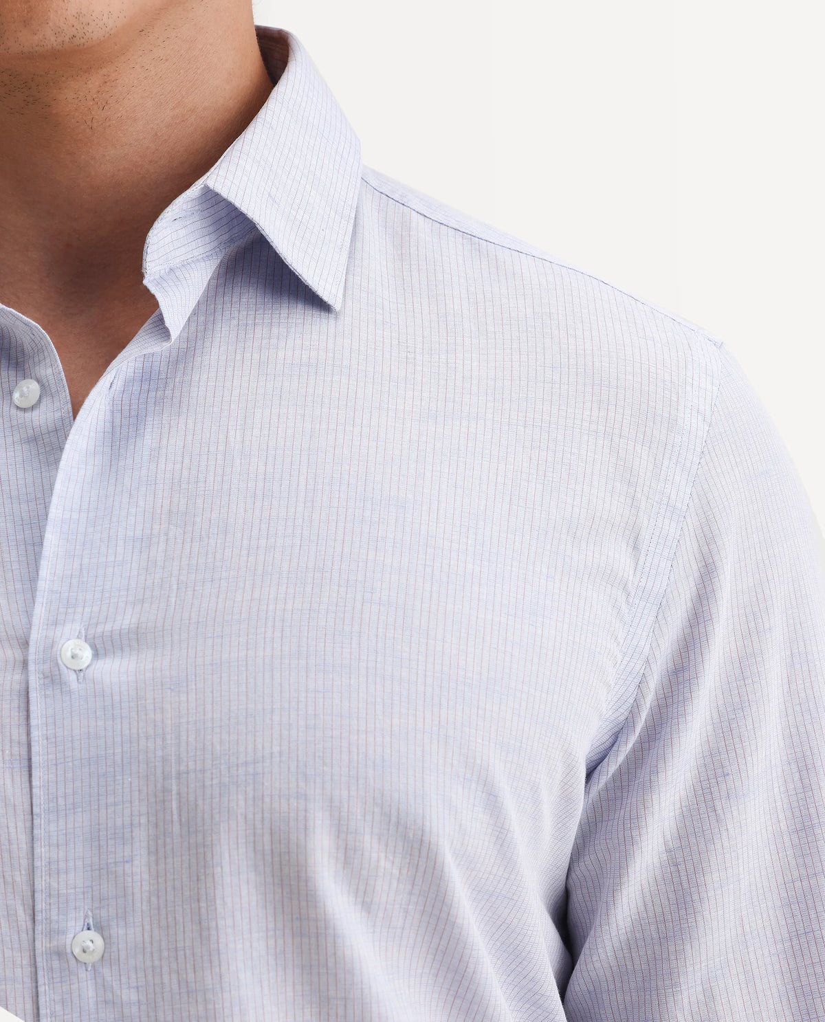 REGULAR FIT STRIPED PRINT SHIRT GUILD BUSINESS - DENTO - LIGHT BLUE morris.lane