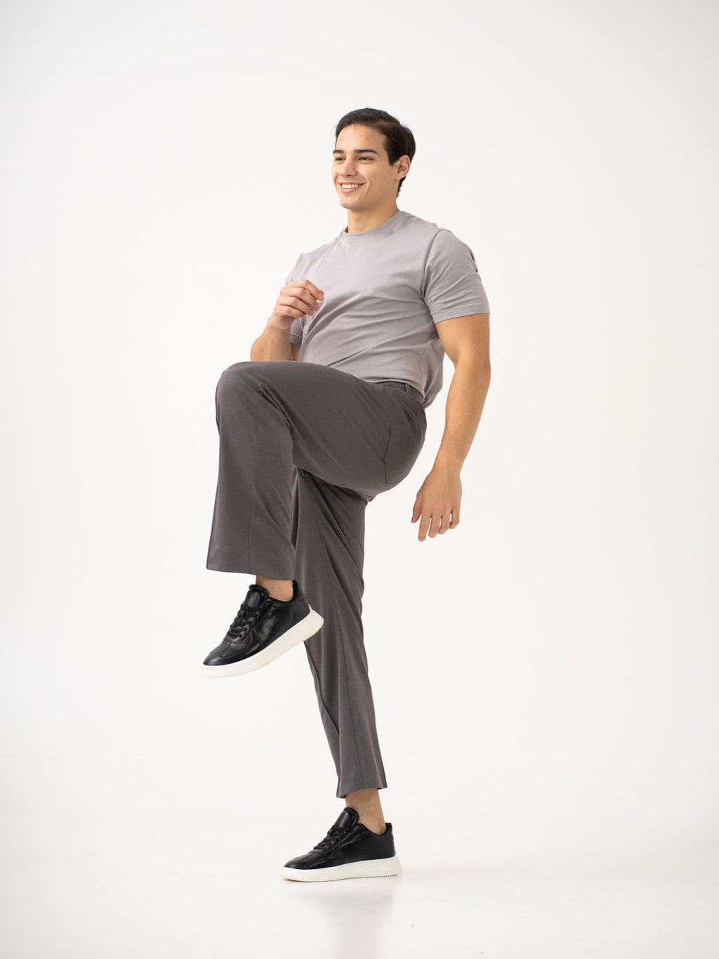 Pablo Grey Relaxed Fit Korean Pintuck Pants