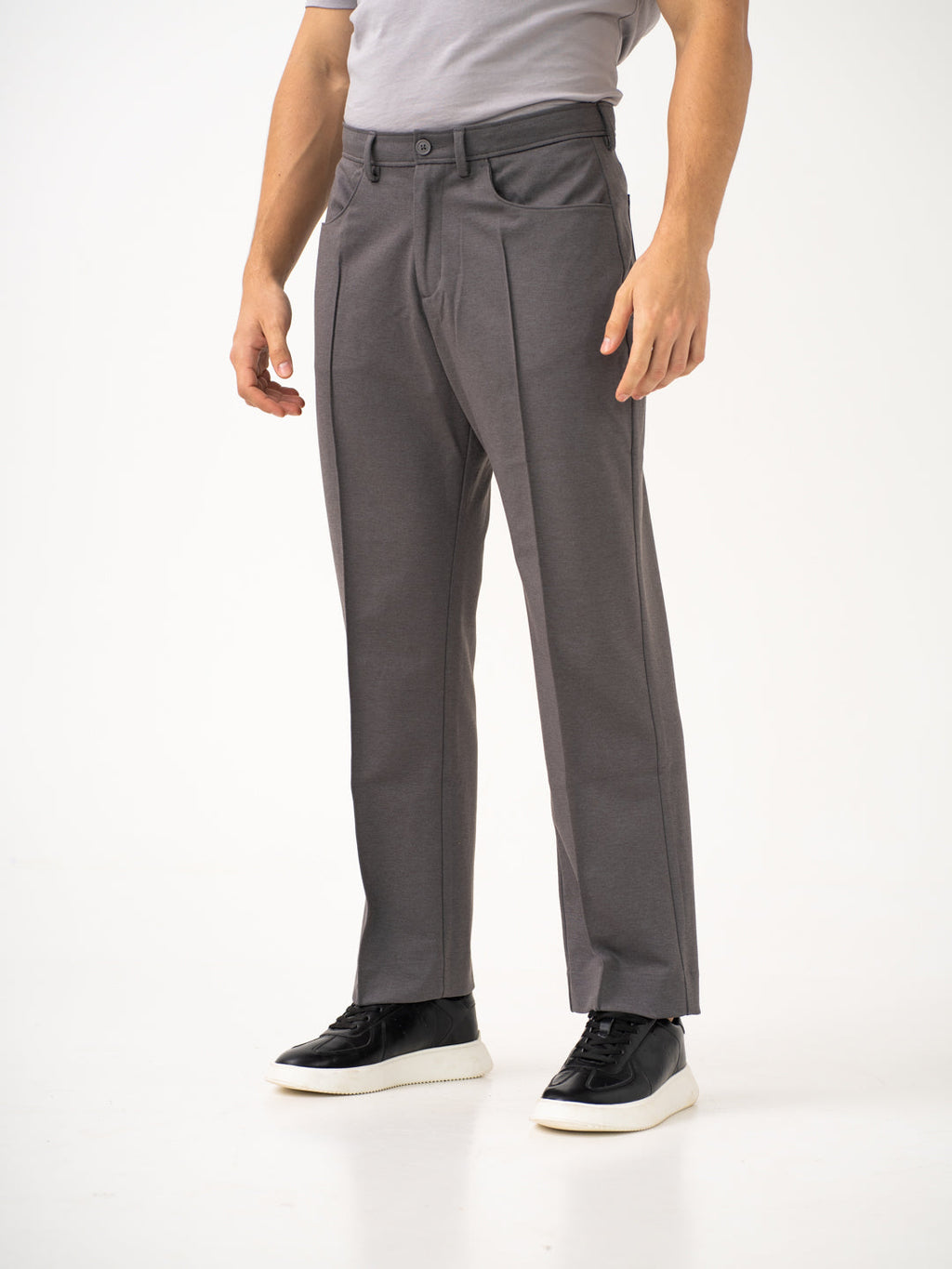 Pablo Grey Relaxed Fit Korean Pintuck Pants