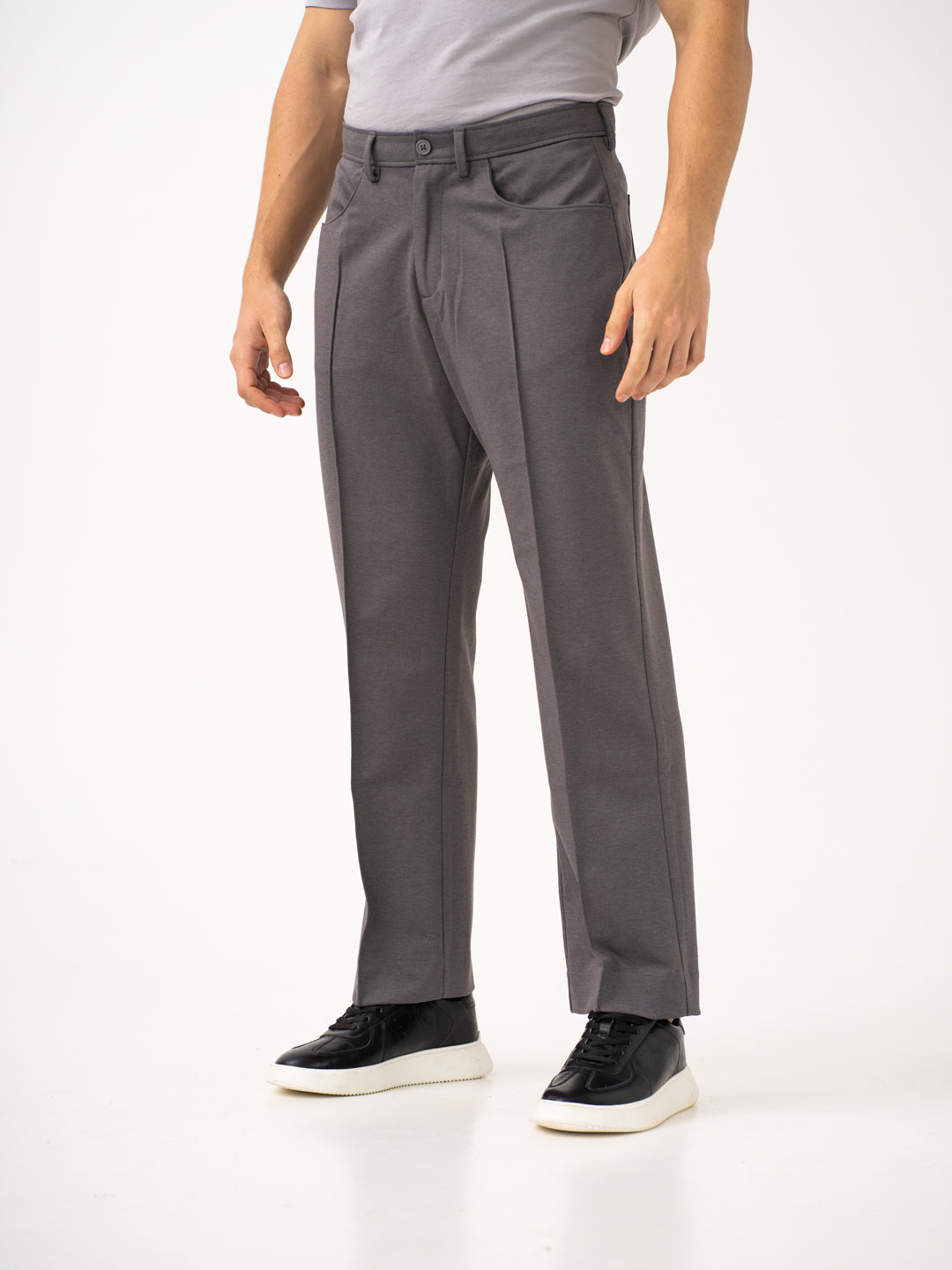 Pablo Grey Relaxed Fit Korean Pintuck Pants