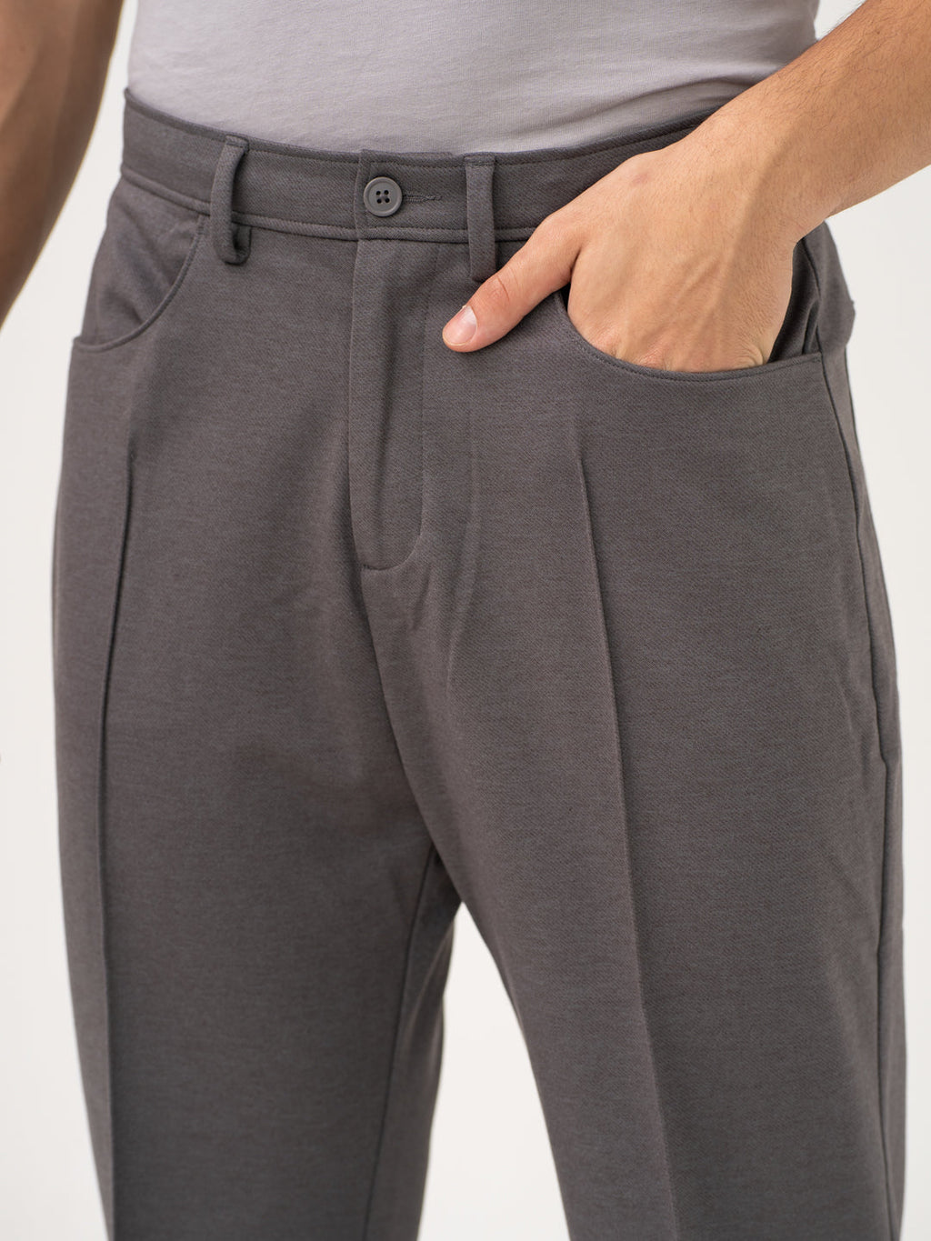Pablo Grey Relaxed Fit Korean Pintuck Pants