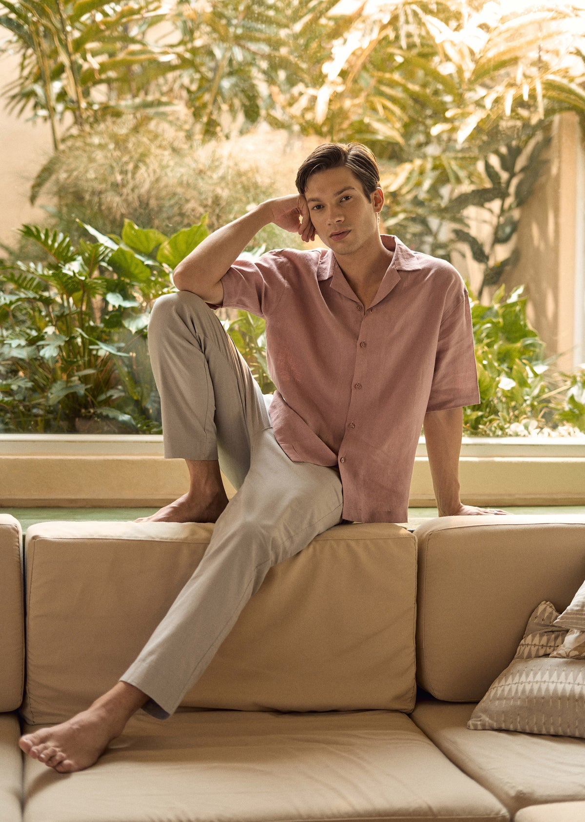 100% Pure Irish Pink Linen Shirt