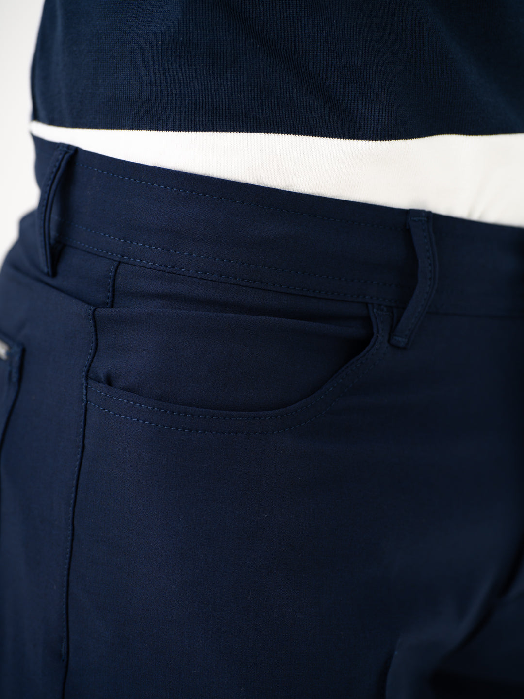 Heaven Navy Relaxed Fit Korean Pintuck Pants