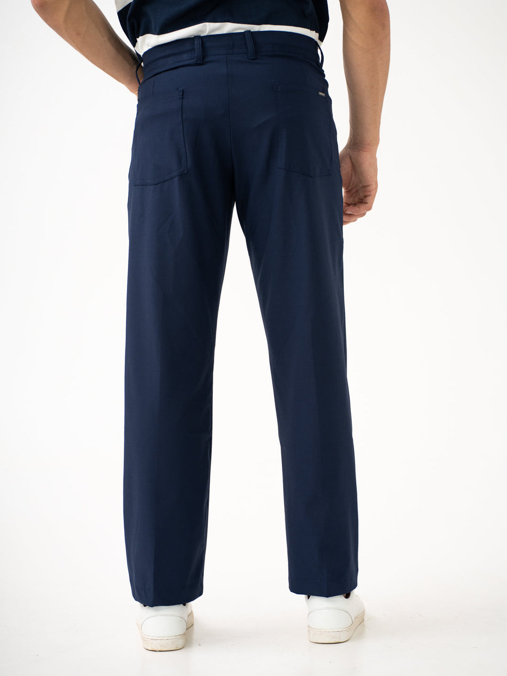 Heaven Navy Relaxed Fit Korean Pintuck Pants