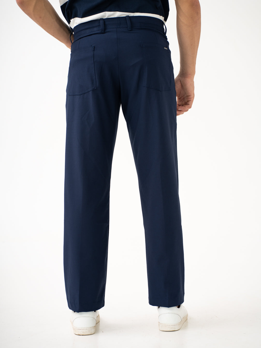 Heaven Navy Relaxed Fit Korean Pintuck Pants