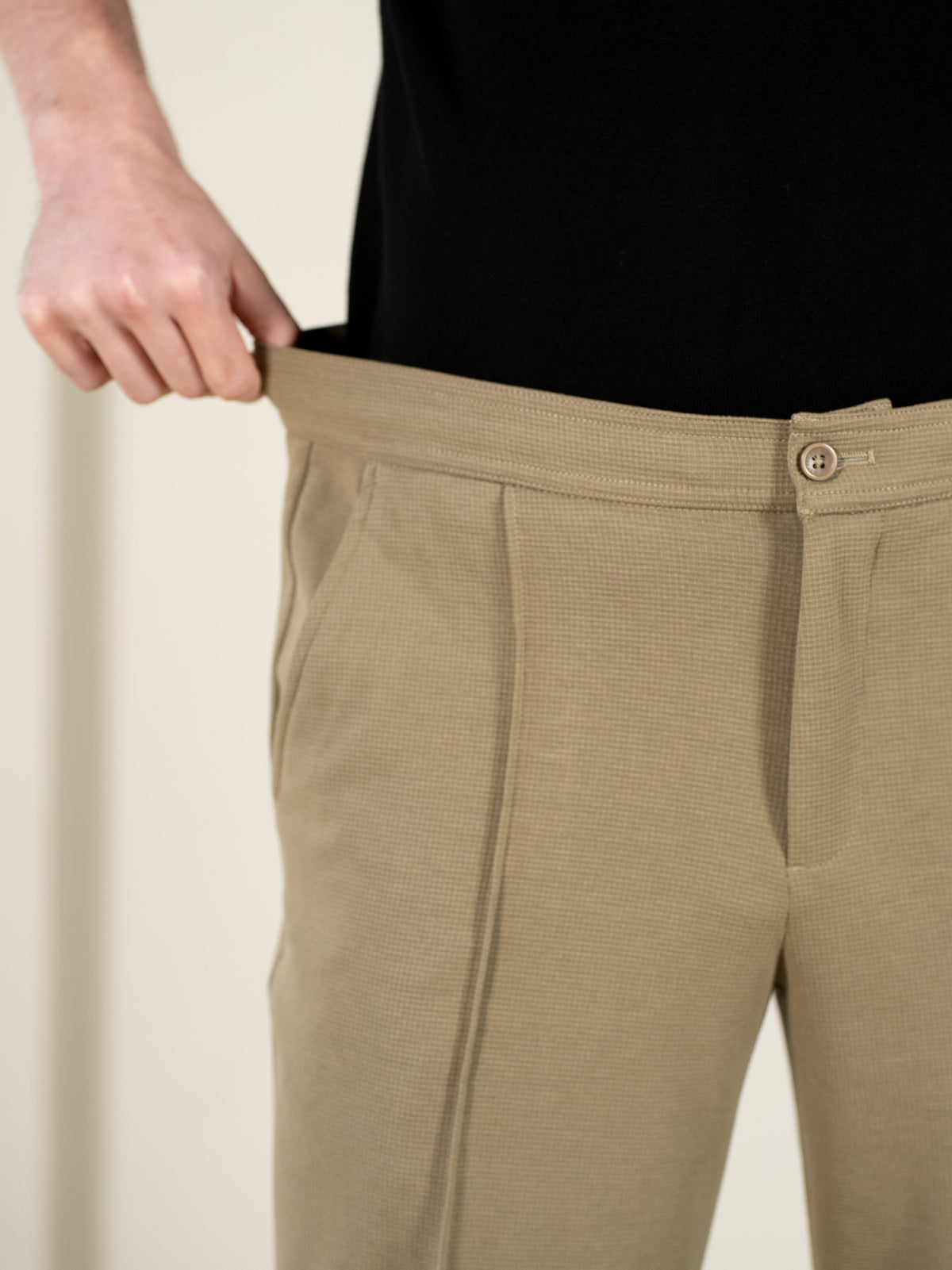 Hawk Khaki Relaxed Fit Power Stretch Korean Pintuck Pants