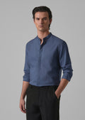 Dark Blue Cotton Linen Shirt