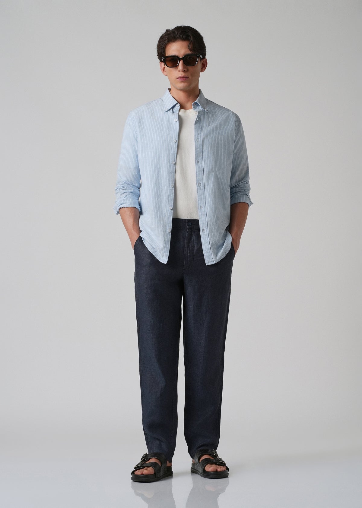 Deep Blue Linen Pant