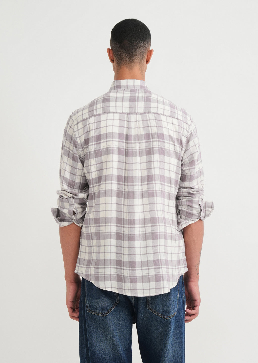 Dusty Mauve Lyocell Linen Check Shirt