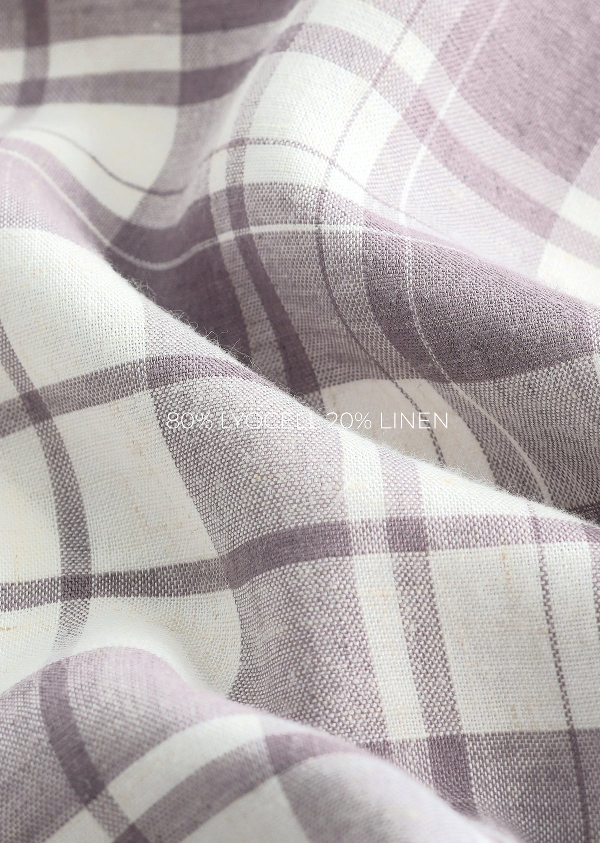 Dusty Mauve Lyocell Linen Check Shirt