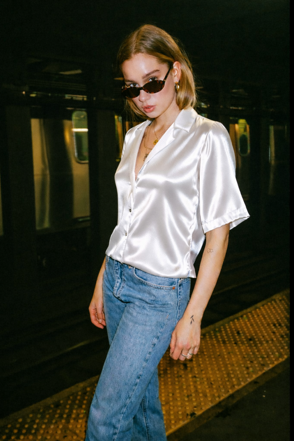 Satin Muse Lapel Shirt