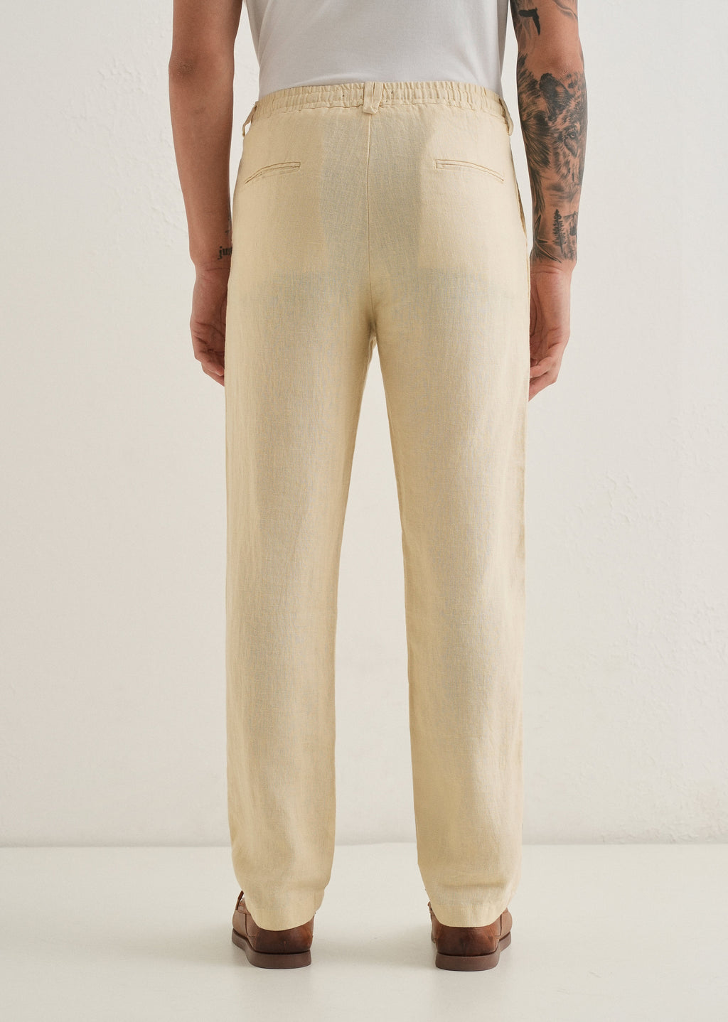 Ecru Cream Linen Pant