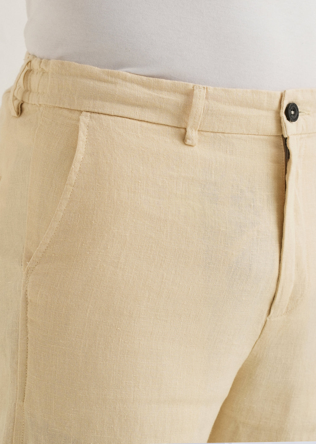 Ecru Cream Linen Pant