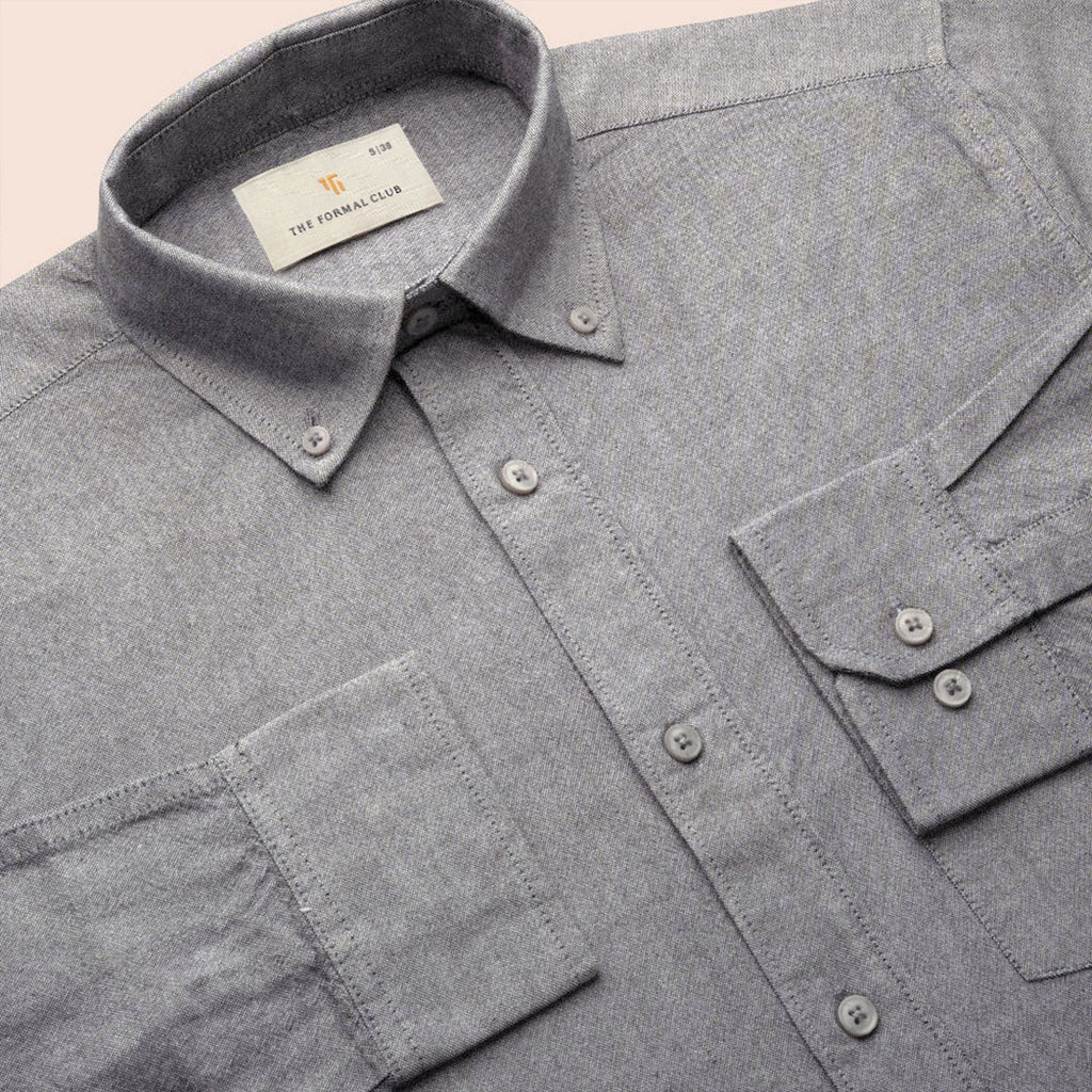 Regal Oxford Chambray shirt in Ash Grey