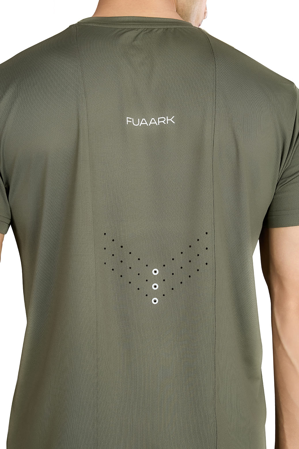 Laser Cut Running T-shirt Olive