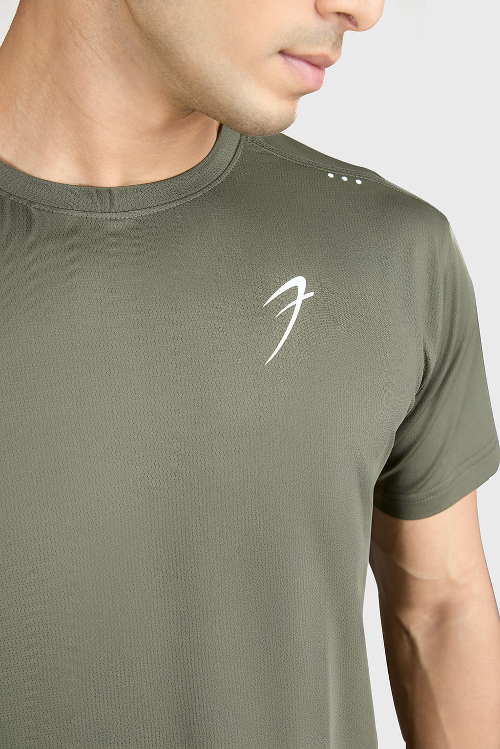 Laser Cut Running T-shirt Olive