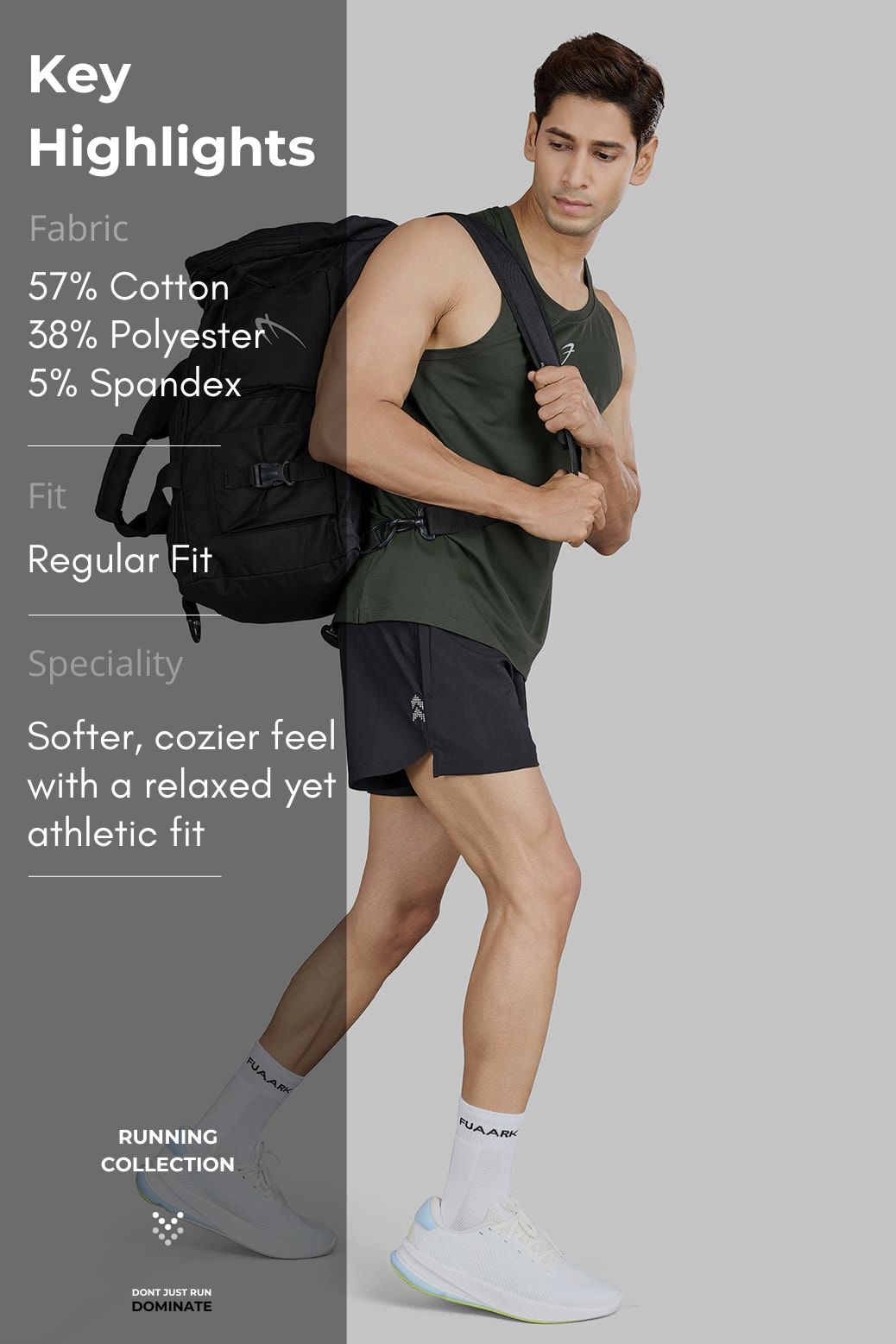 Pulse Running Tank Olive