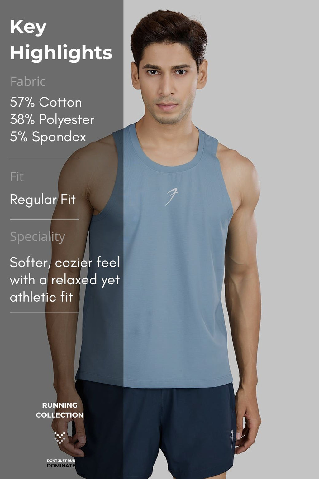 Pulse Running Tank Light Blue