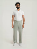 Korean Green Relaxed Fit Pintuck Pants