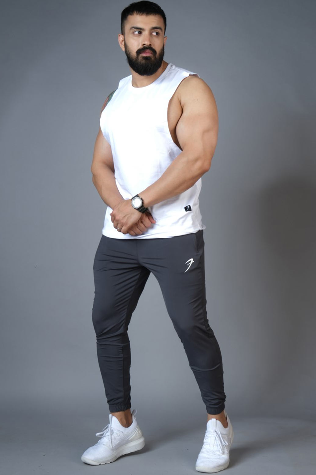 Identity Nylon Joggers Dark Grey