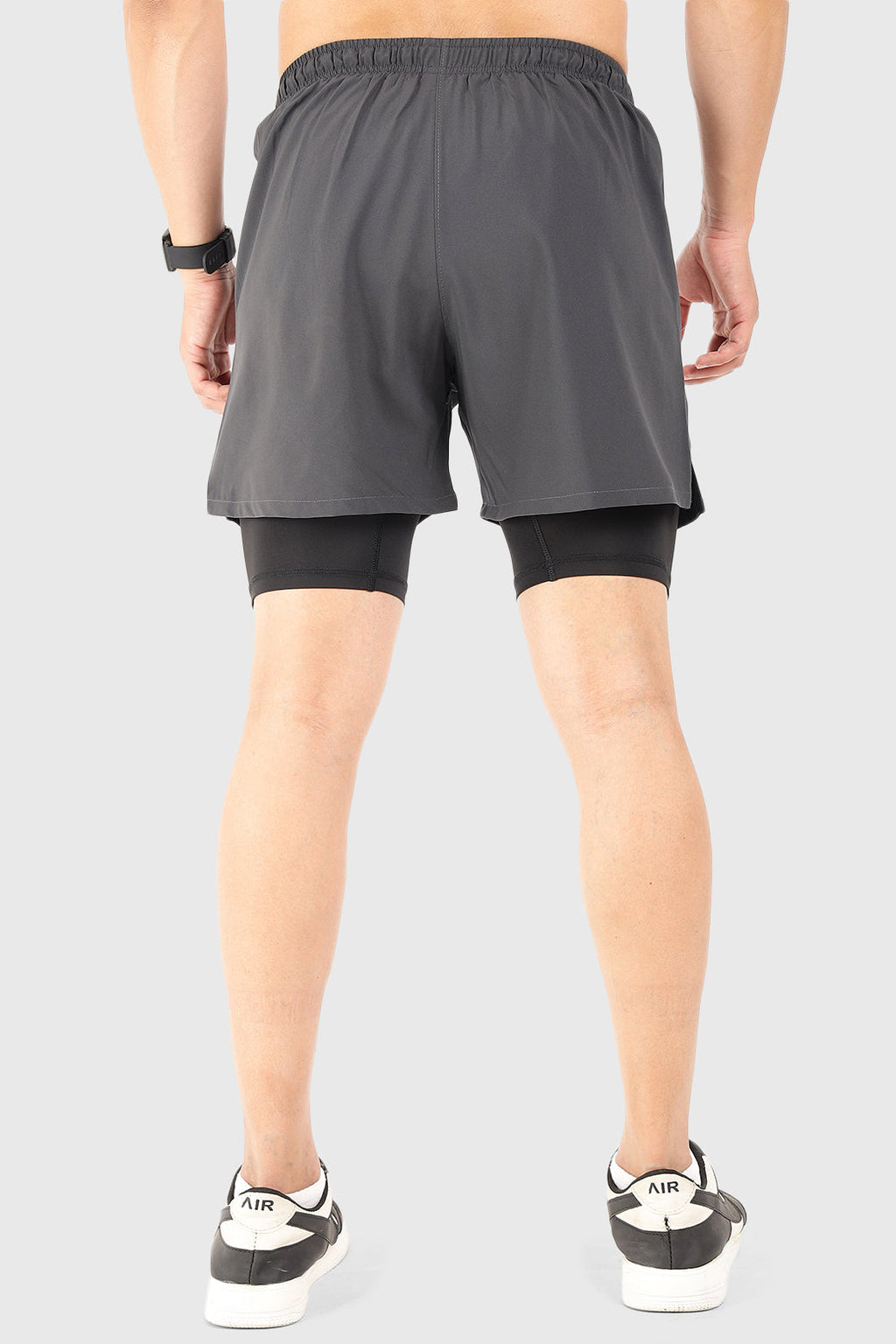 2 in 1 5" Compression Shorts Coal