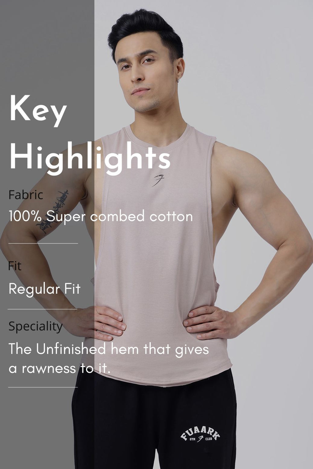 Drift Deep Arm Tank Beige