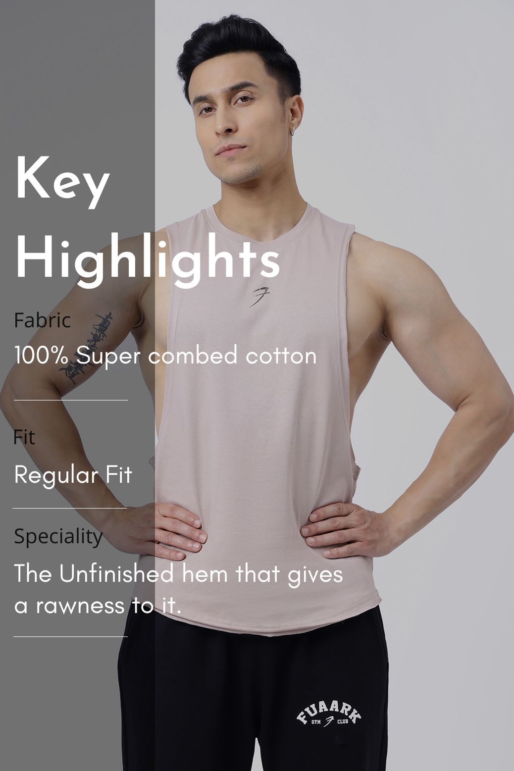 Drift Deep Arm Tank Beige