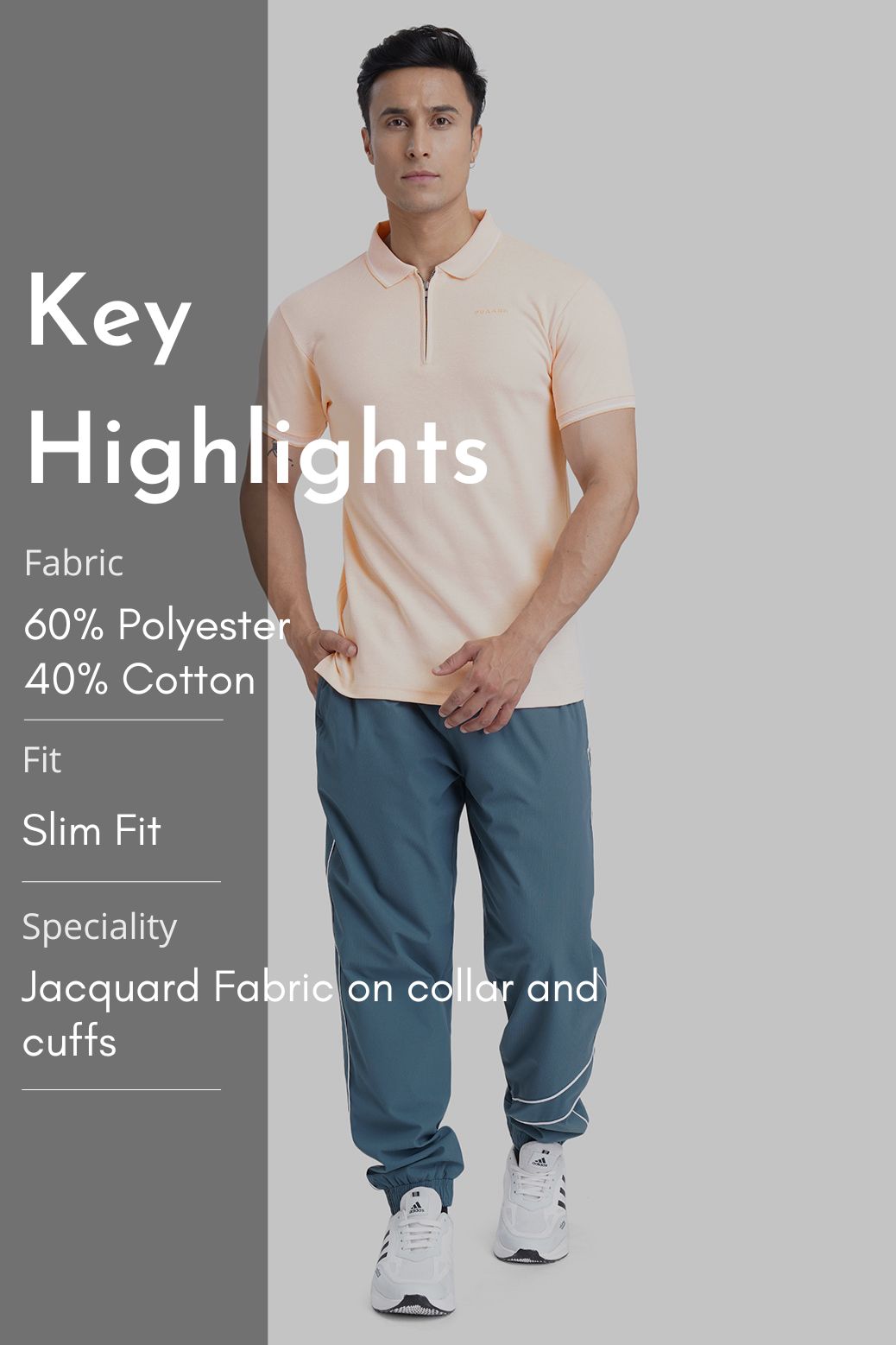 Heritage Polo T-shirt Peach