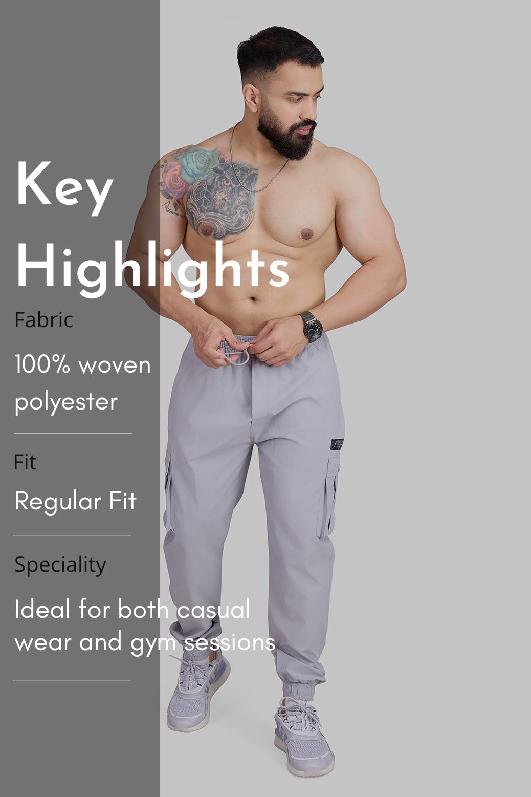 Script Cargo Joggers Light Grey