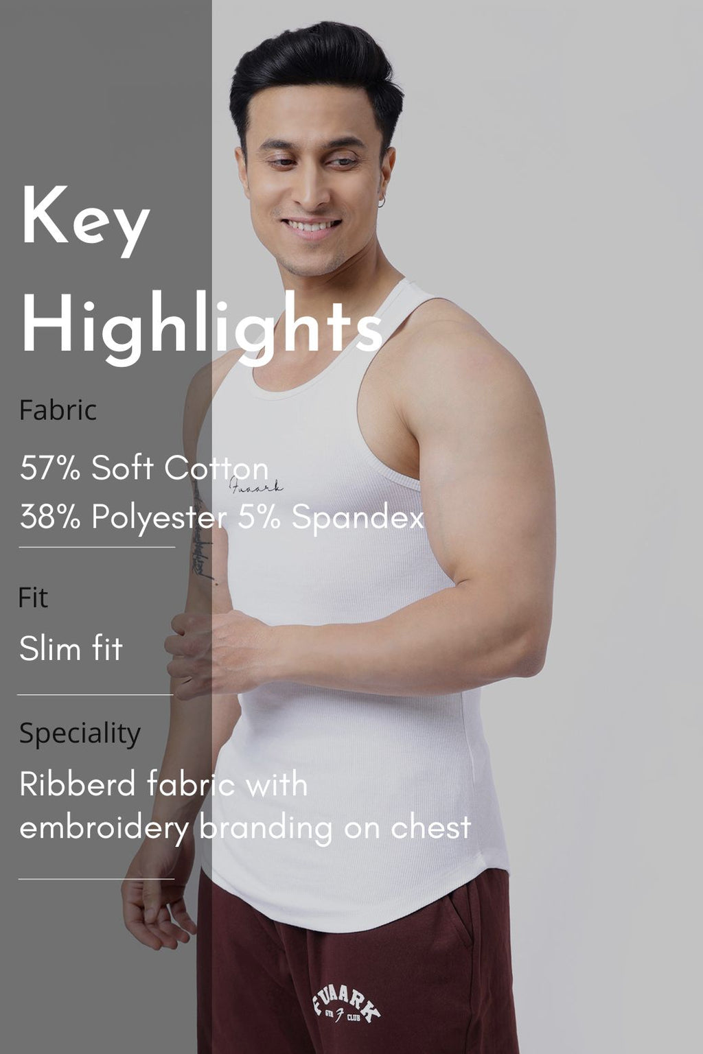 Ribbed Tank White