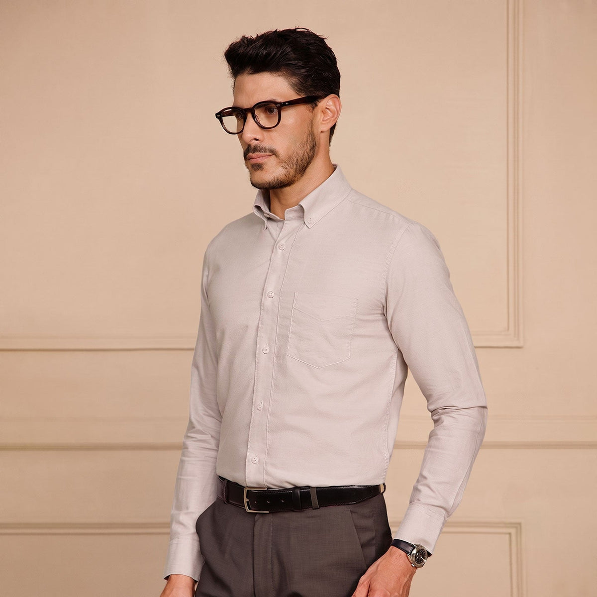 Regal Oxford Solid Shirt In Clay