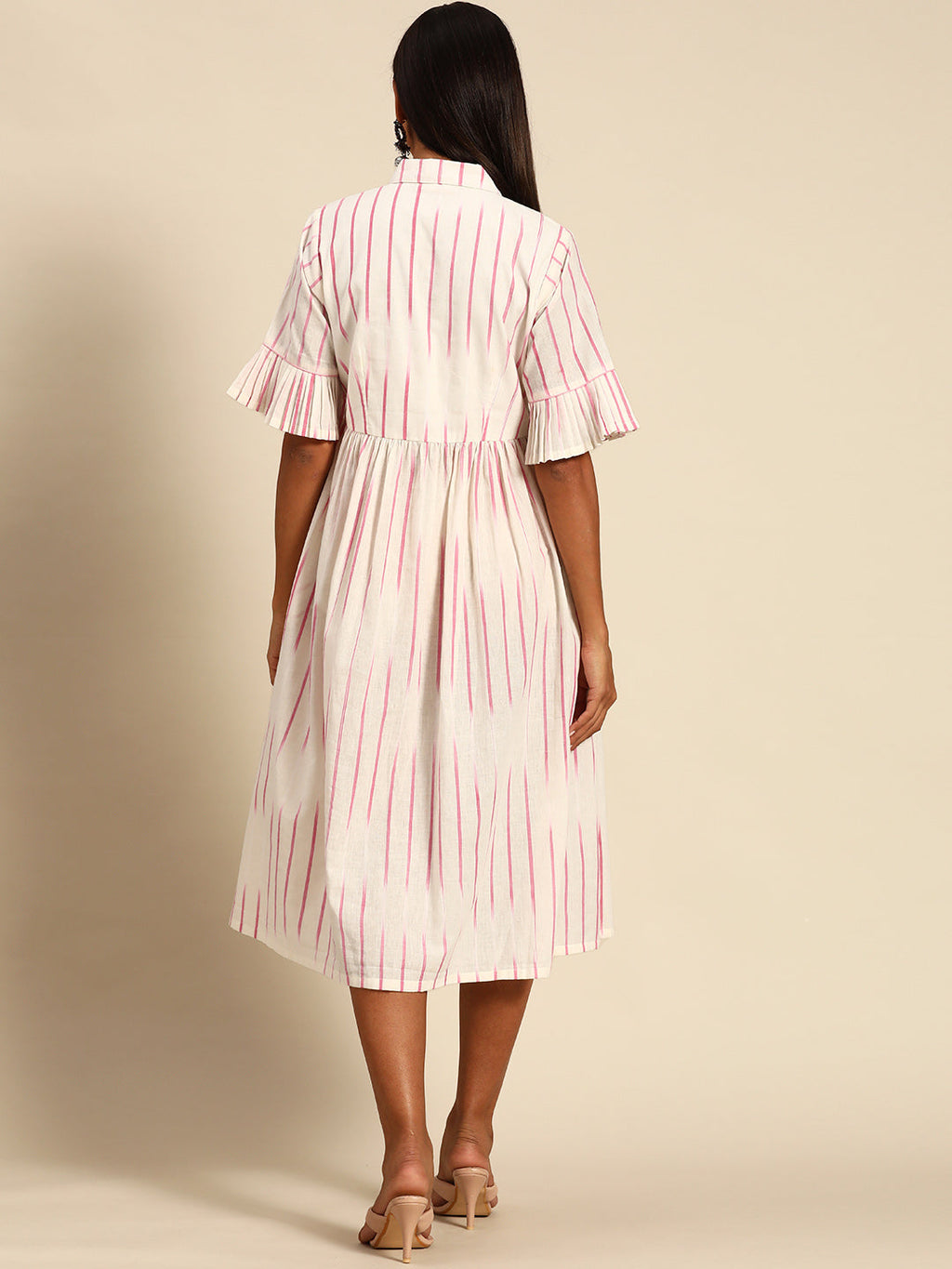 Gerua Off White Printed Cotton Blend Dress