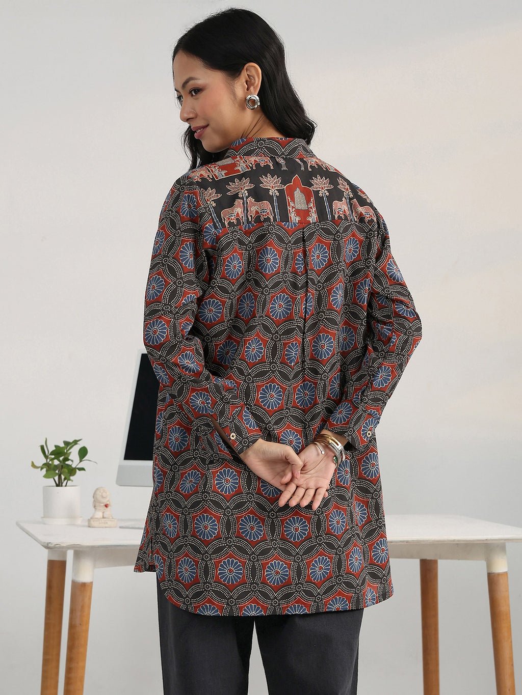Gerua Multi Floral Printed Cotton Blend Shirt