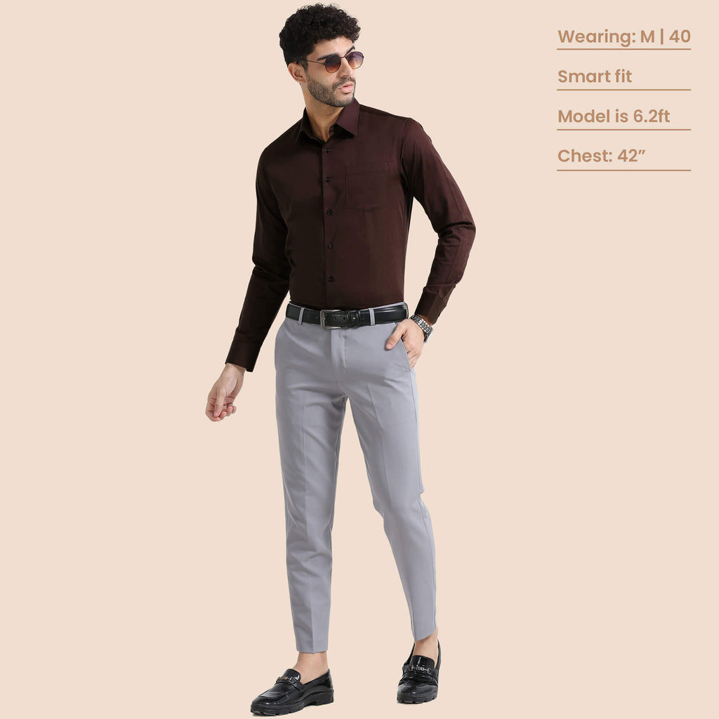 Cambridge Giza Cotton Shirt In Coffee