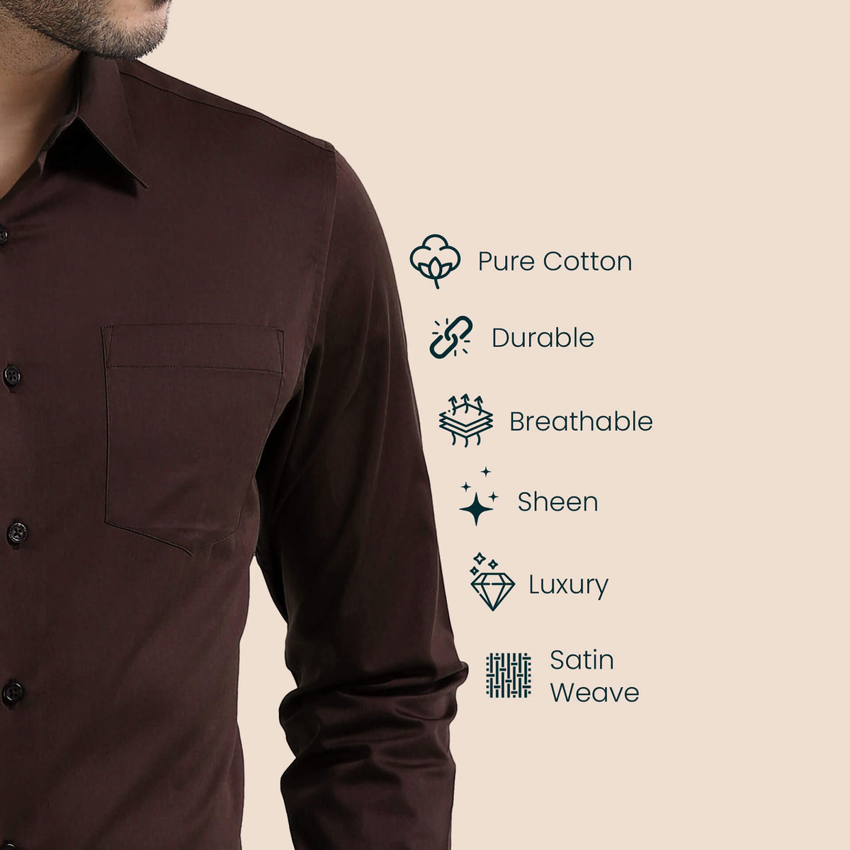 Cambridge Giza Cotton Shirt In Coffee