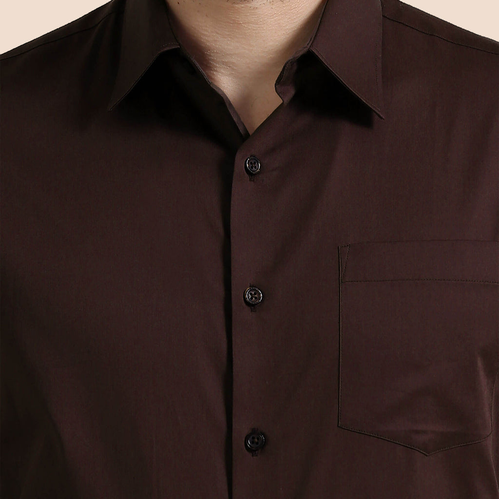Cambridge Giza Cotton Shirt In Coffee