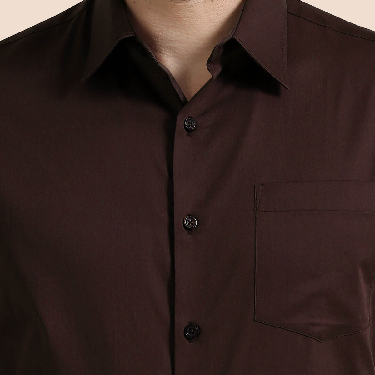 Cambridge Giza Cotton Shirt In Coffee
