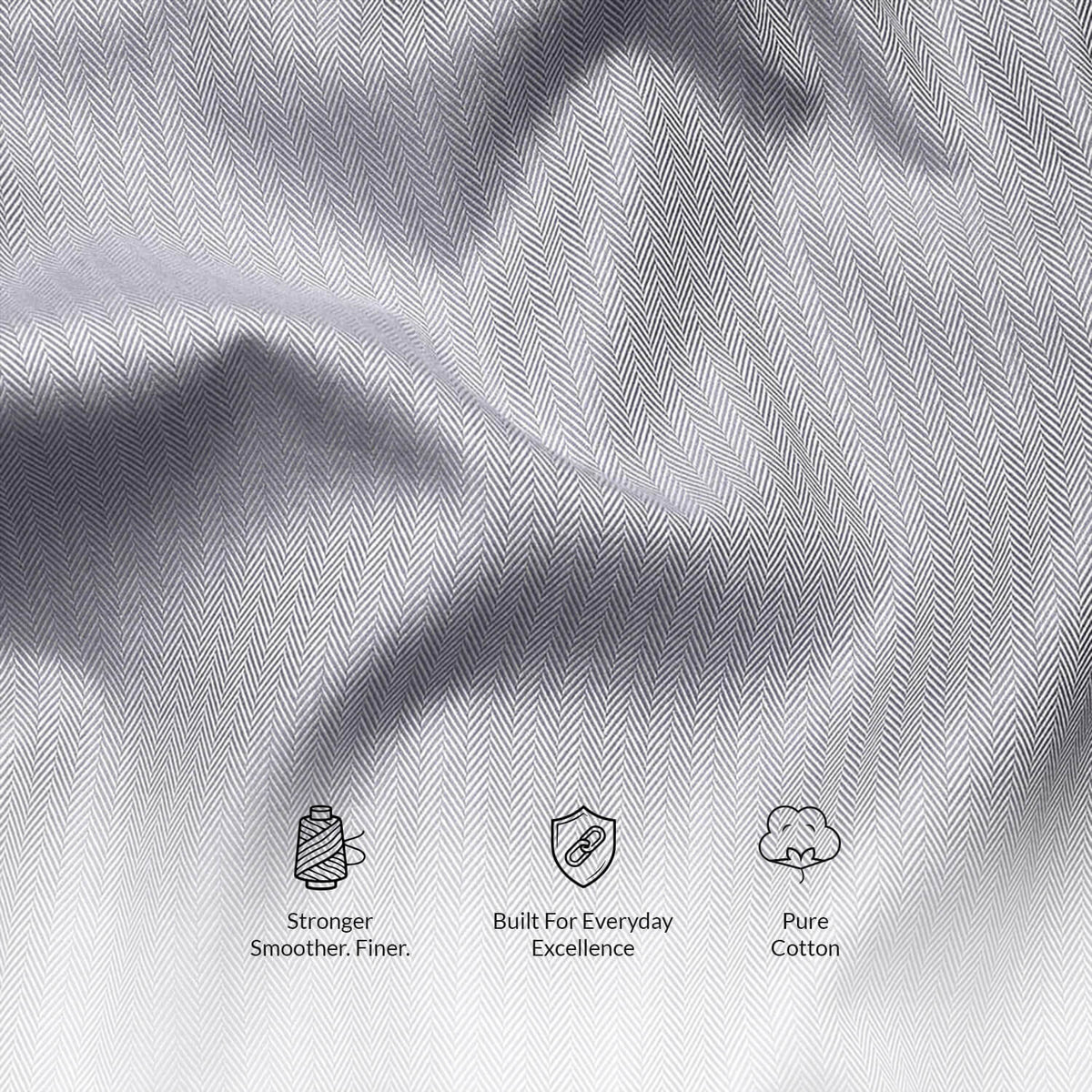 Imperial Herringbone 2 Ply Giza Shirt In Silver Grey