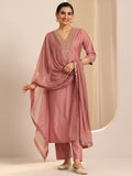 Gerua Peach Solid Silk Blend Straight Kurta Set