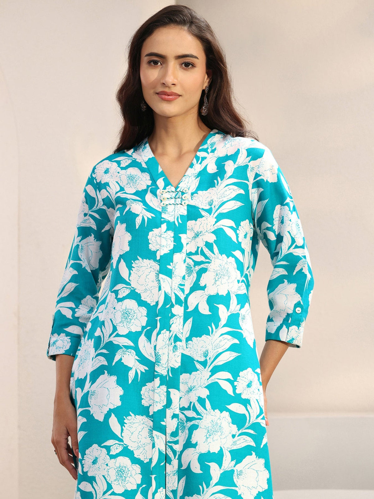Gerua Blue Floral Printed Co-Ord Set CO87